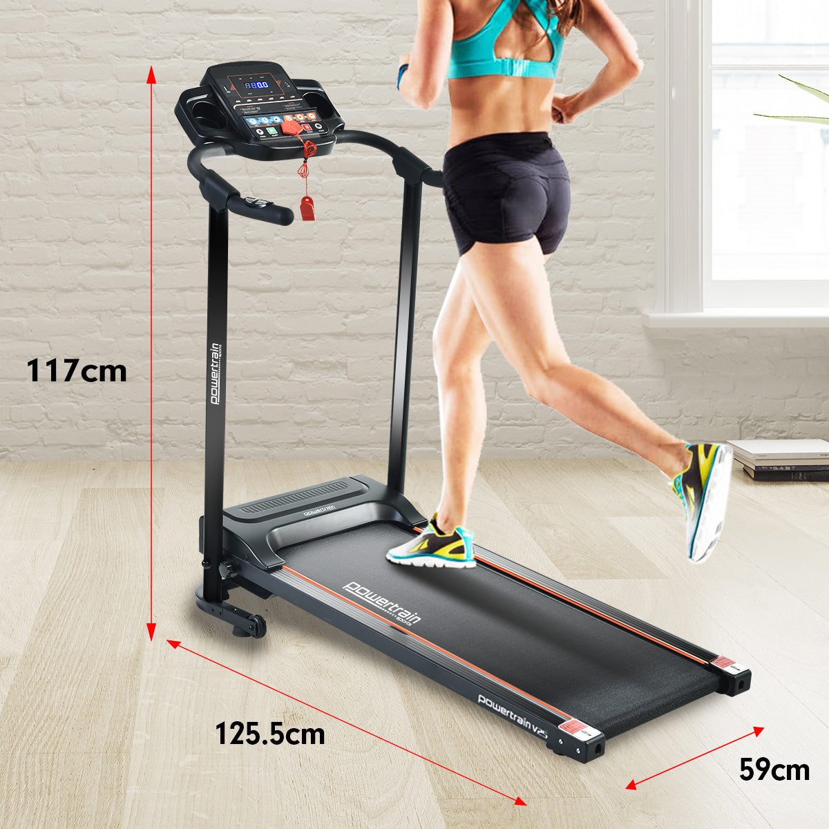 Powertrain V25 Foldable Treadmill Home Gym Cardio Walk Machine - The Fight Club