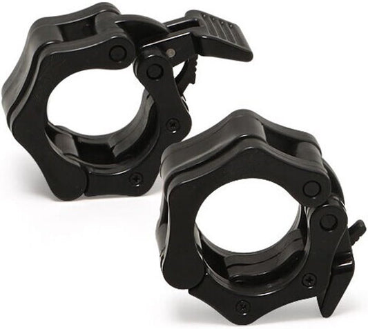 2Pcs 1in / 25mm Dumbbell Clamps Barbell Clamps Collars Clips Bar Plates Collar Clips Black - The Fight Club