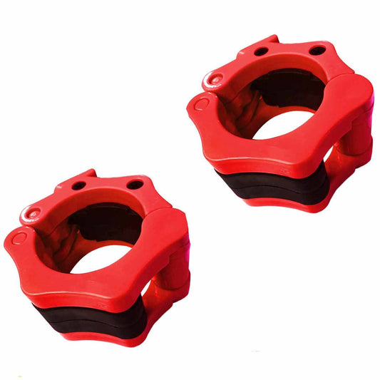 2Pcs 1in / 25mm Dumbbell Clamps Barbell Clamps Collars Clips Bar Plates Collar Clips Red - The Fight Club