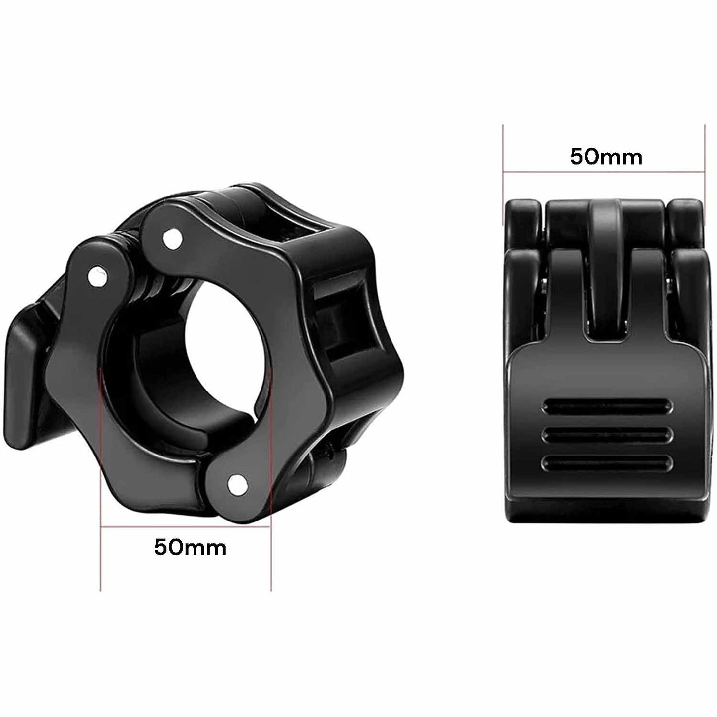 2Pcs 2in / 50mm Olympic Dumbbell Clamps Barbell Clamps Collars Clips Bar Plates Collar Clips Black - The Fight Club