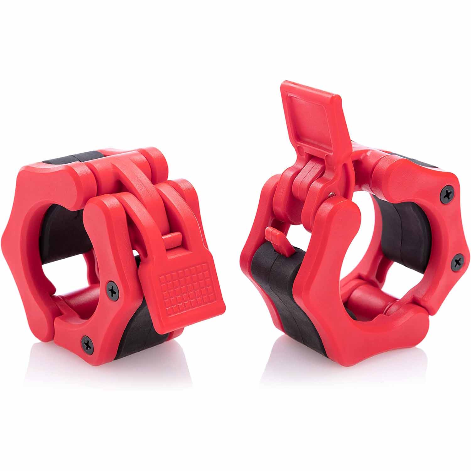 2Pcs 2in / 50mm Olympic Dumbbell Clamps Barbell Clamps Collars Clips Bar Plates Collar Clips Red - The Fight Club