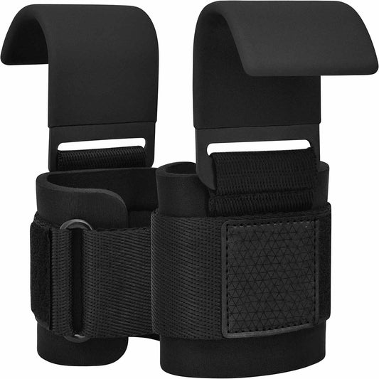 Pair Weight Lifting Hooks Straps Grip Wrist Wrap Support Powerlifting Deadlift Pull Up - The Fight Club