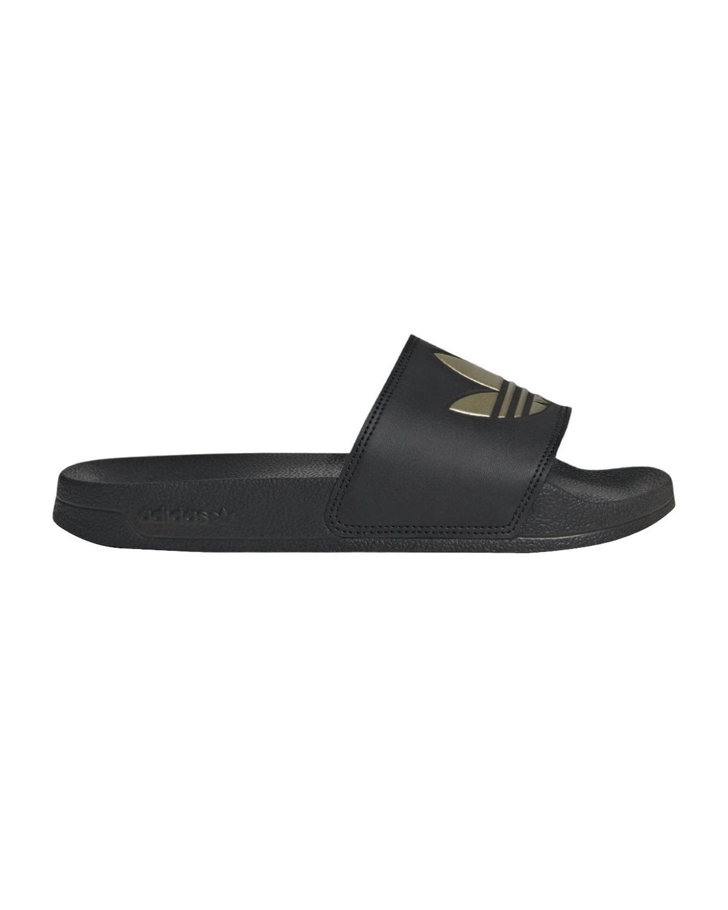 Adidas Black Casual Slides with Gold Accents in Core Black - 7 US - The Fight Club