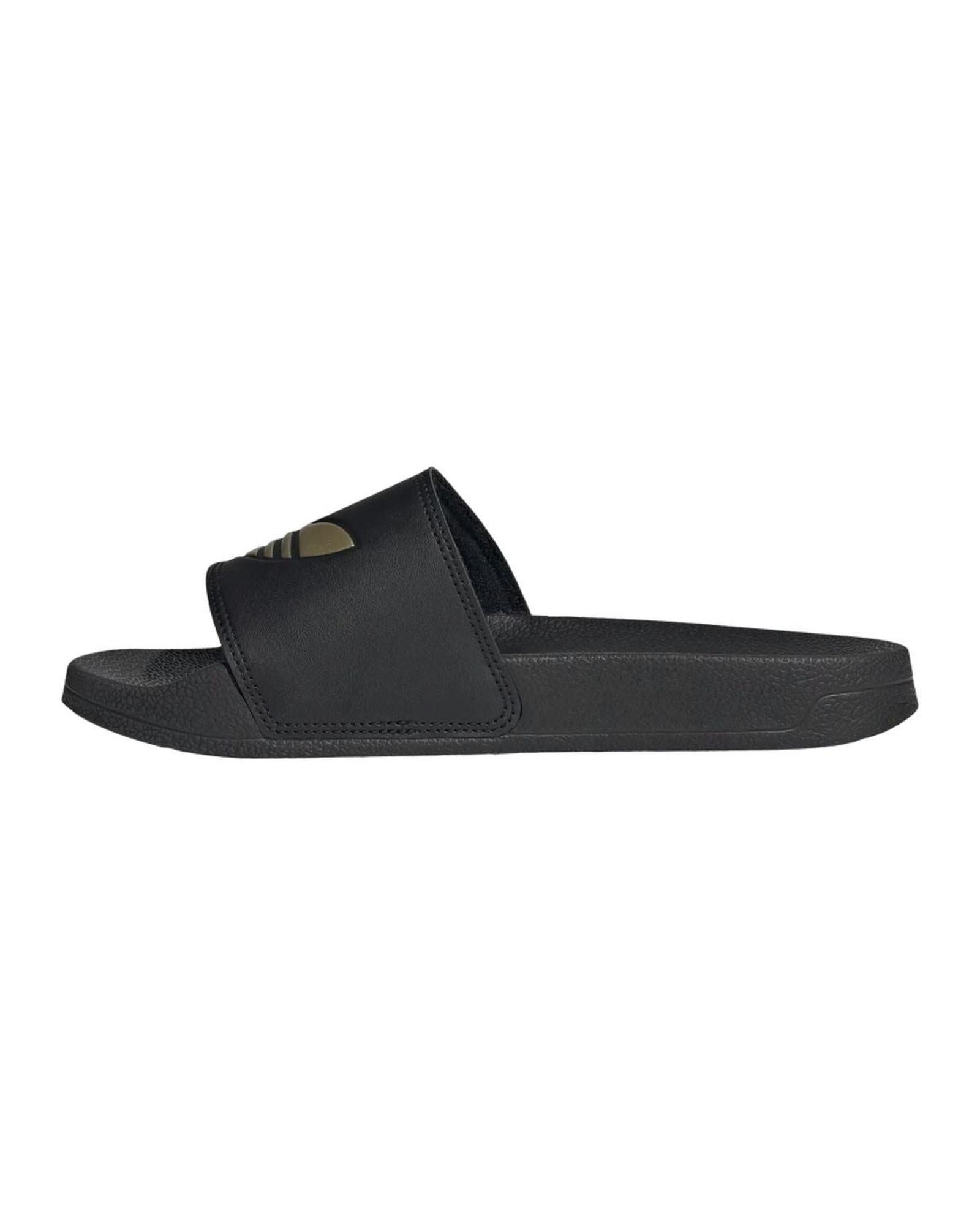 Adidas Black Casual Slides with Gold Accents in Core Black - 7 US - The Fight Club