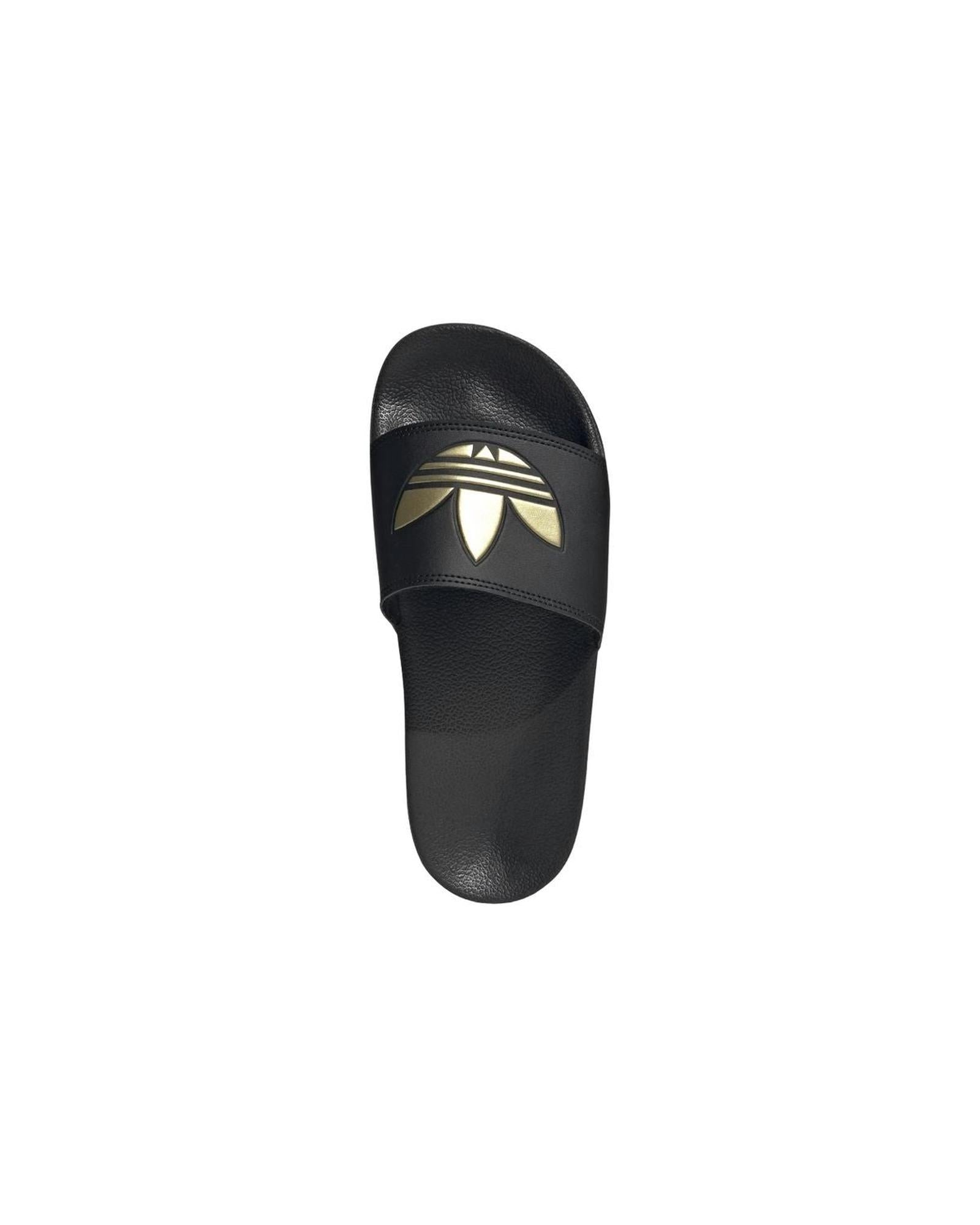 Adidas Black Casual Slides with Gold Accents in Core Black - 7 US - The Fight Club