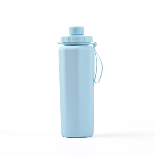 Blue 600ml Silicone Collapsible Water Bottle - Portable and Eco-Friendly Hydration Solution