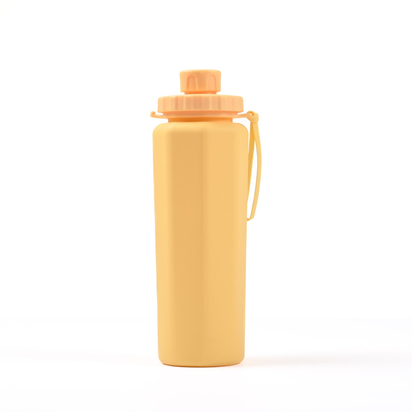 Yellow 600ml Silicone Collapsible Water Bottle - Portable and Eco-Friendly Hydration Solution