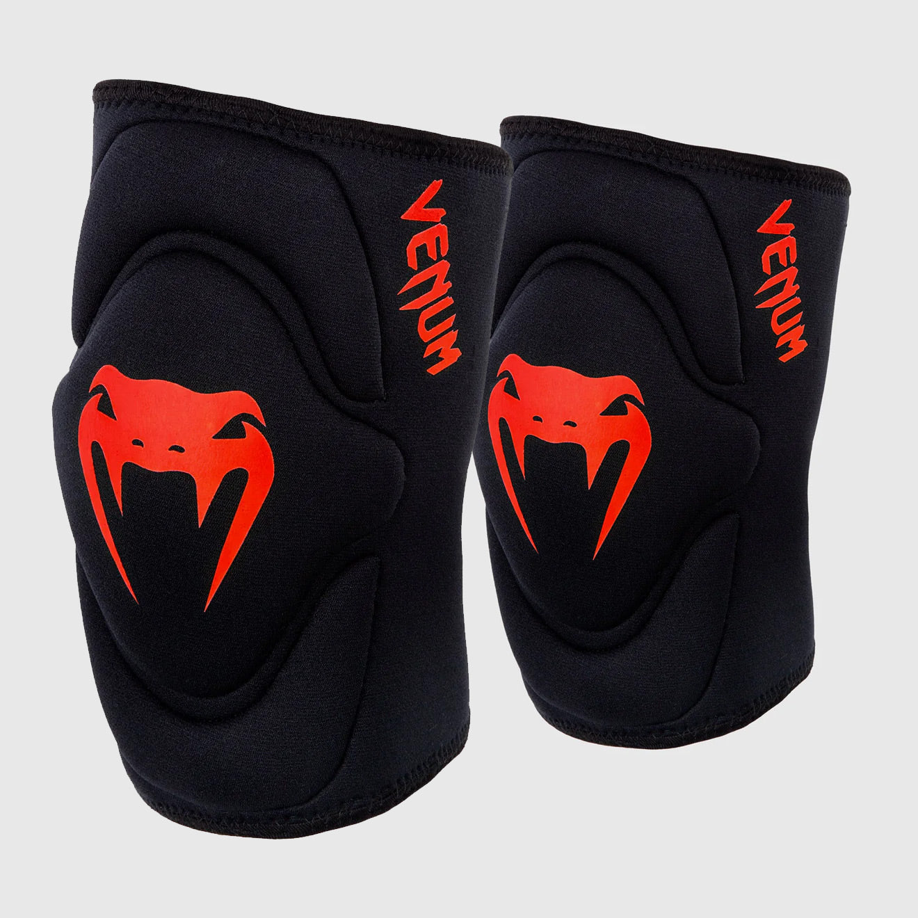 Venum Kontact Lycra/Gel Knee Pads - Black/Red - The Fight Club