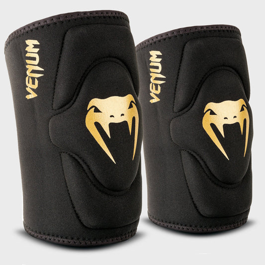 Venum Kontact Lycra Gel Knee Pads Black Gold - The Fight Club