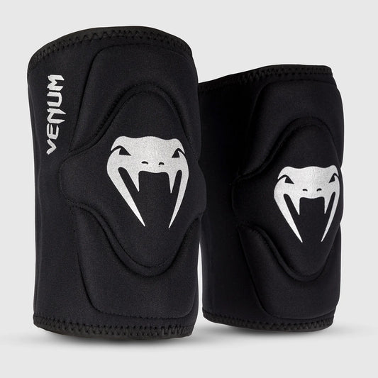 Venum Kontact Lycra/Gel Knee Pads Black/Silver - The Fight Club