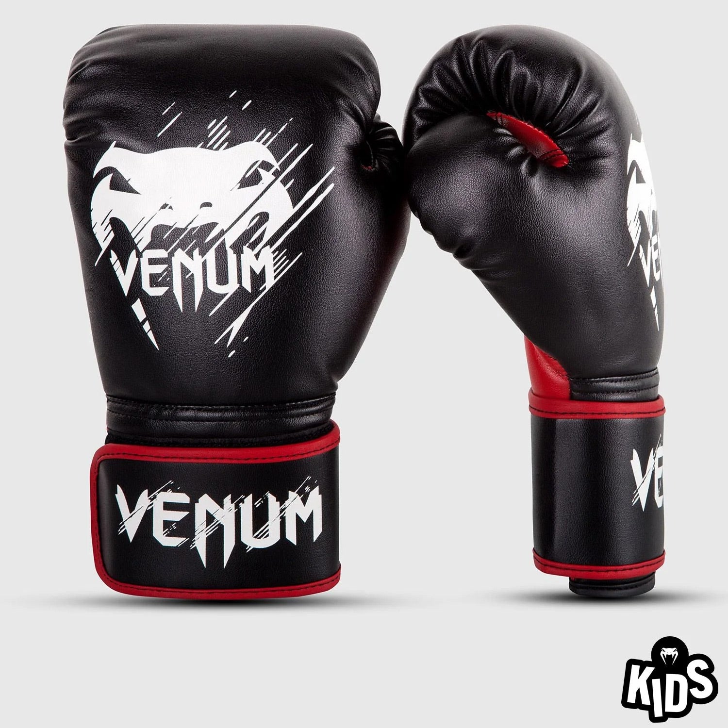 Venum Contender Kids Boxing Gloves - Black/Red - The Fight Club