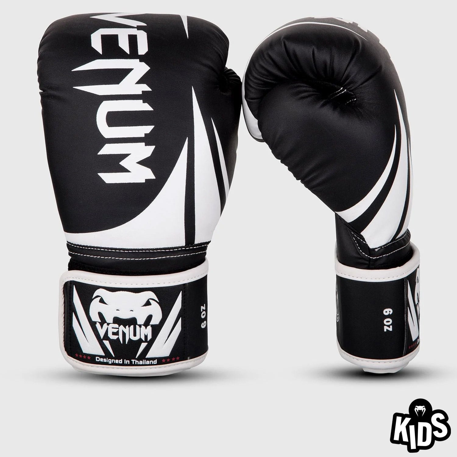 Venum Challenger 2.0 Kids Boxing Gloves Black White - The Fight Club