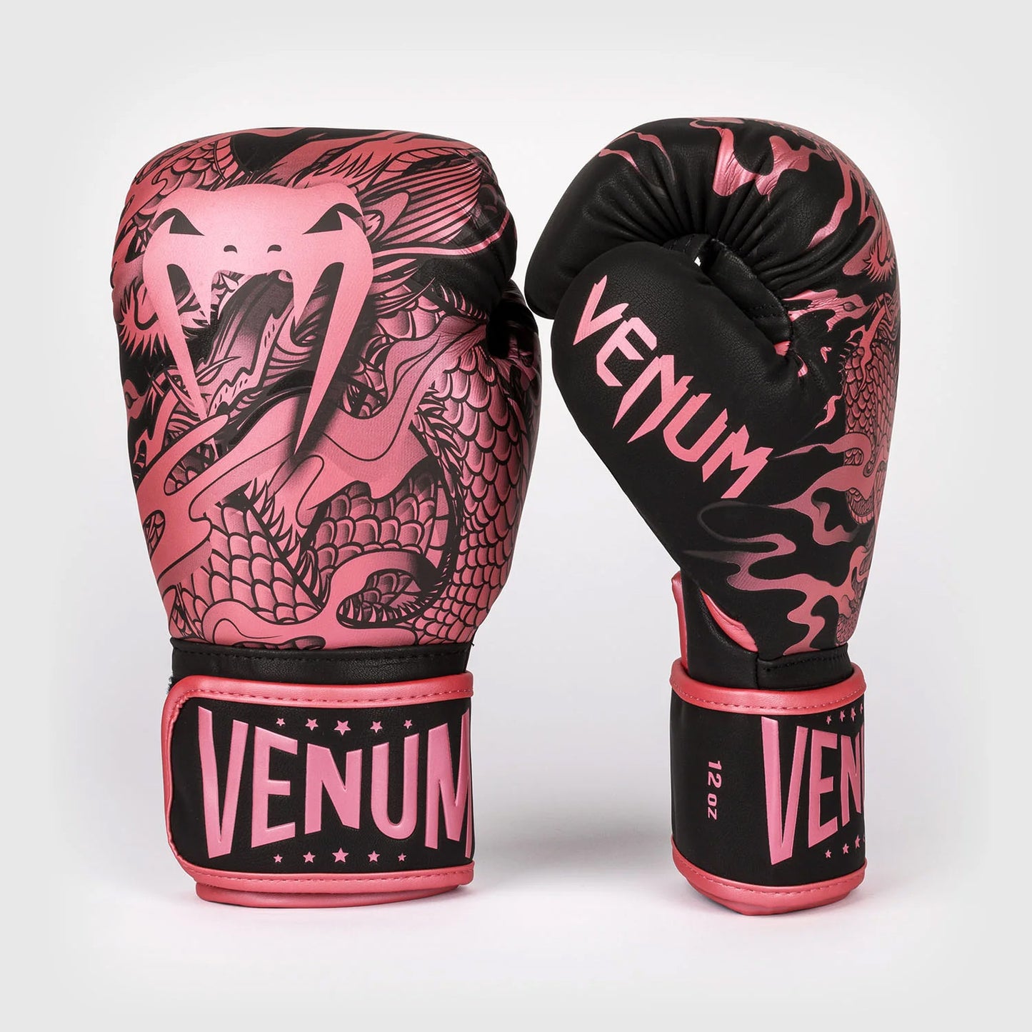 Venum Dragon's Flight Boxing Gloves Black/Metallic Pink - The Fight Club