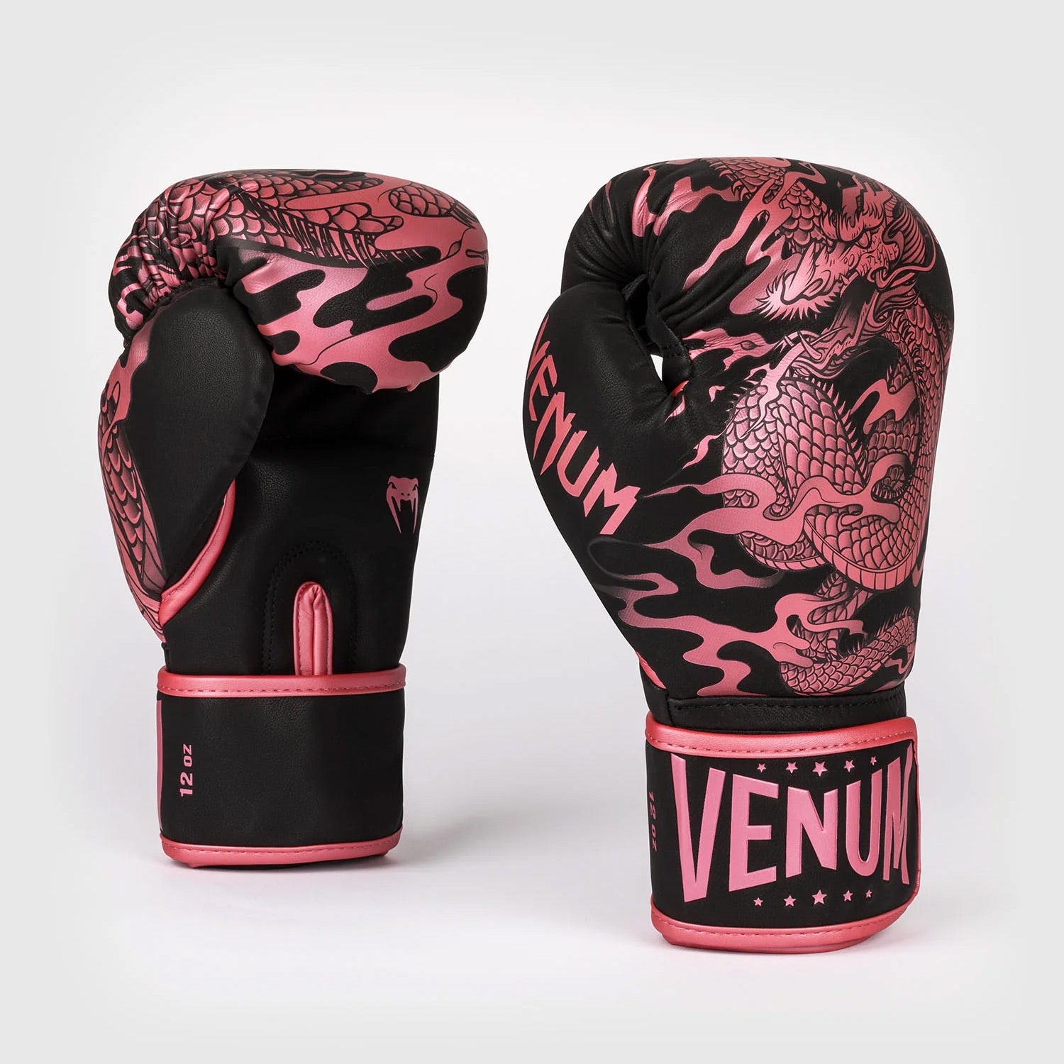 Venum Dragon's Flight Boxing Gloves Black/Metallic Pink - The Fight Club