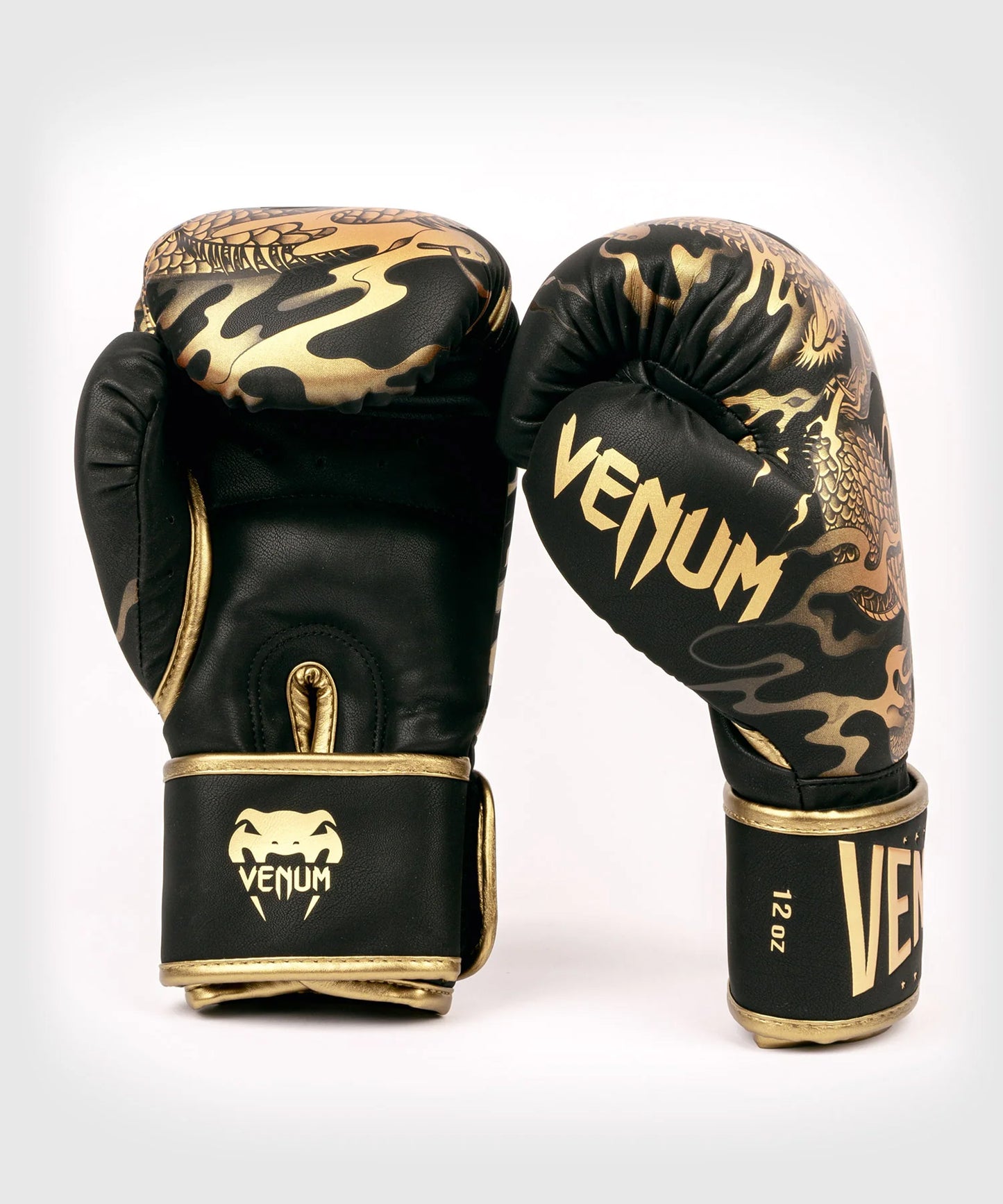 Venum Dragon's Flight Boxing Gloves - Black/Bronze - The Fight Club