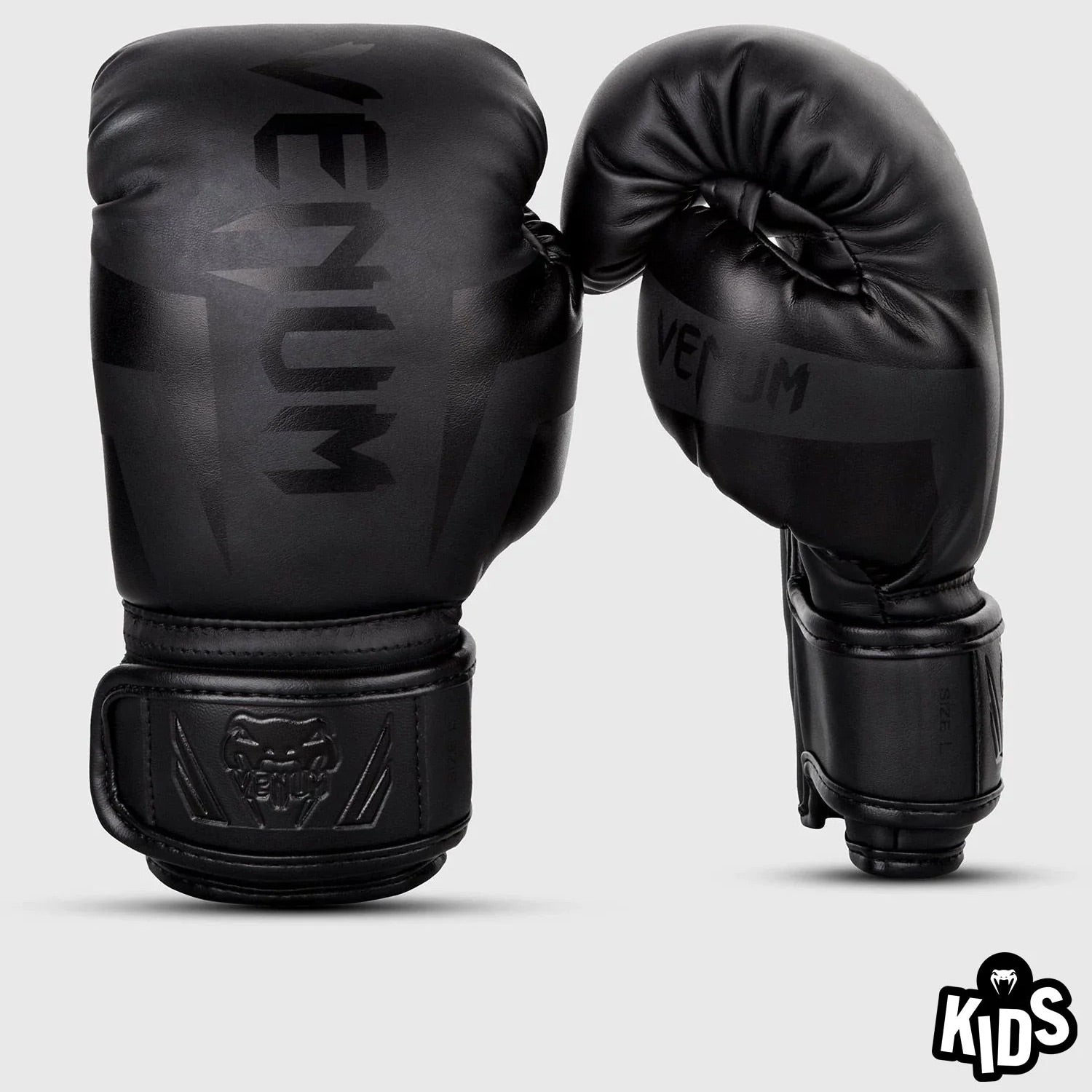 Venum Elite Boxing Gloves Kids Matte Black - The Fight Club