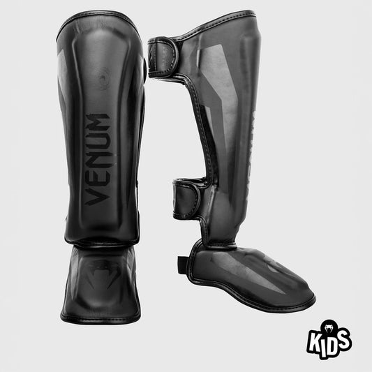 Venum Elite Shin Guards Kids Black/Black - The Fight Club