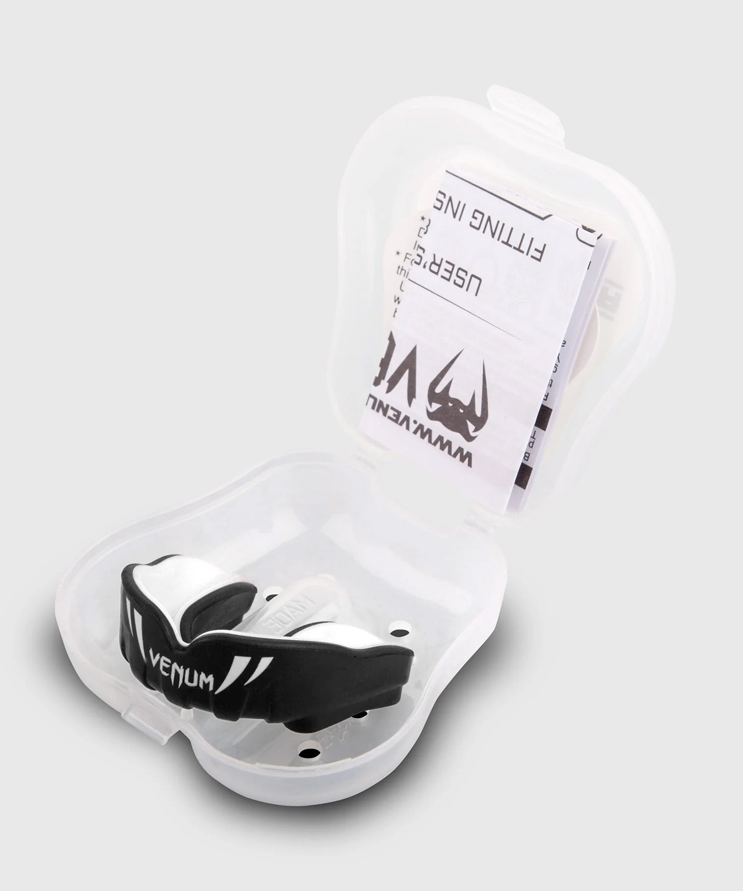 Venum Challenger Kids Mouth Guard - Black/White - The Fight Club