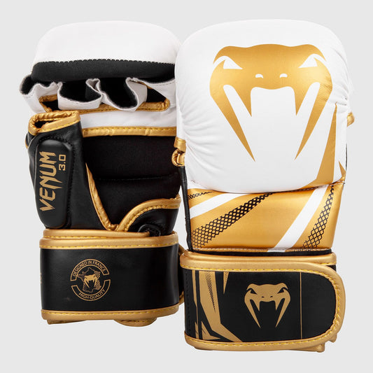 Venum Challenger 3.0 Sparring Gloves White/Black/Gold - The Fight Club