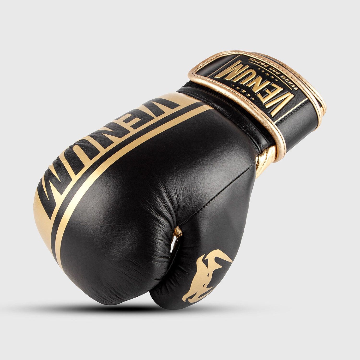 Venum Shield Pro Boxing Gloves Velcro Black/Gold - The Fight Club