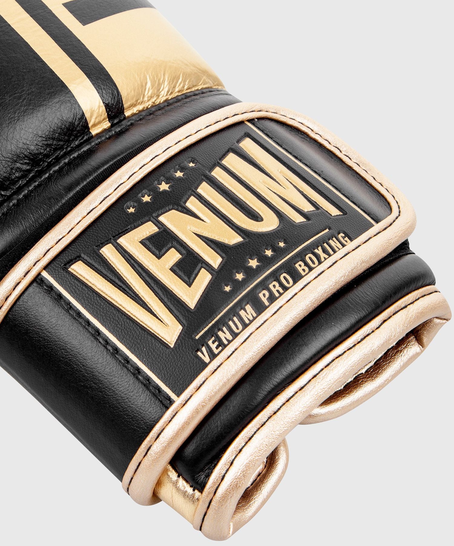 Venum Shield Pro Boxing Gloves Velcro Black/Gold - The Fight Club