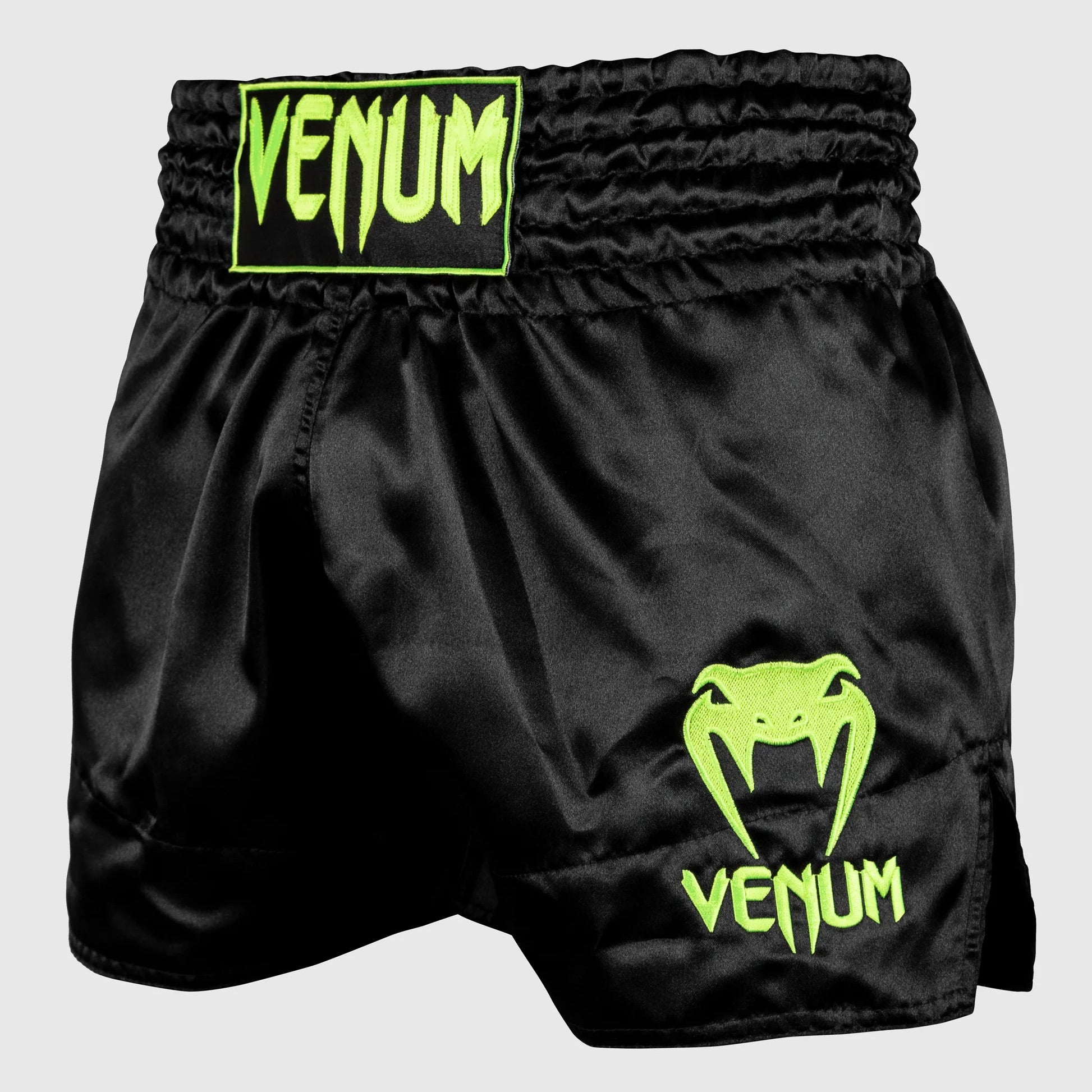 Venum Classic Muay Thai Short - Black/Neo Yellow - The Fight Club