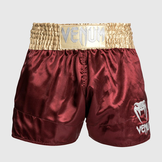 Venum Classic Muay Thai Shorts - Burgundy/Gold - The Fight Club