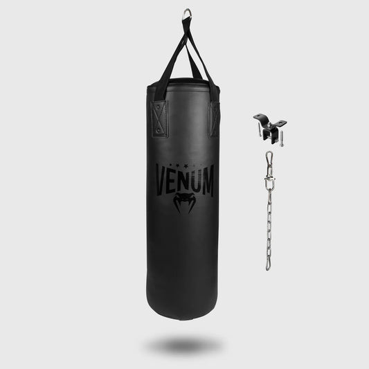 Venum Origins Punching Bag + Ceiling Mount Black/Black - The Fight Club
