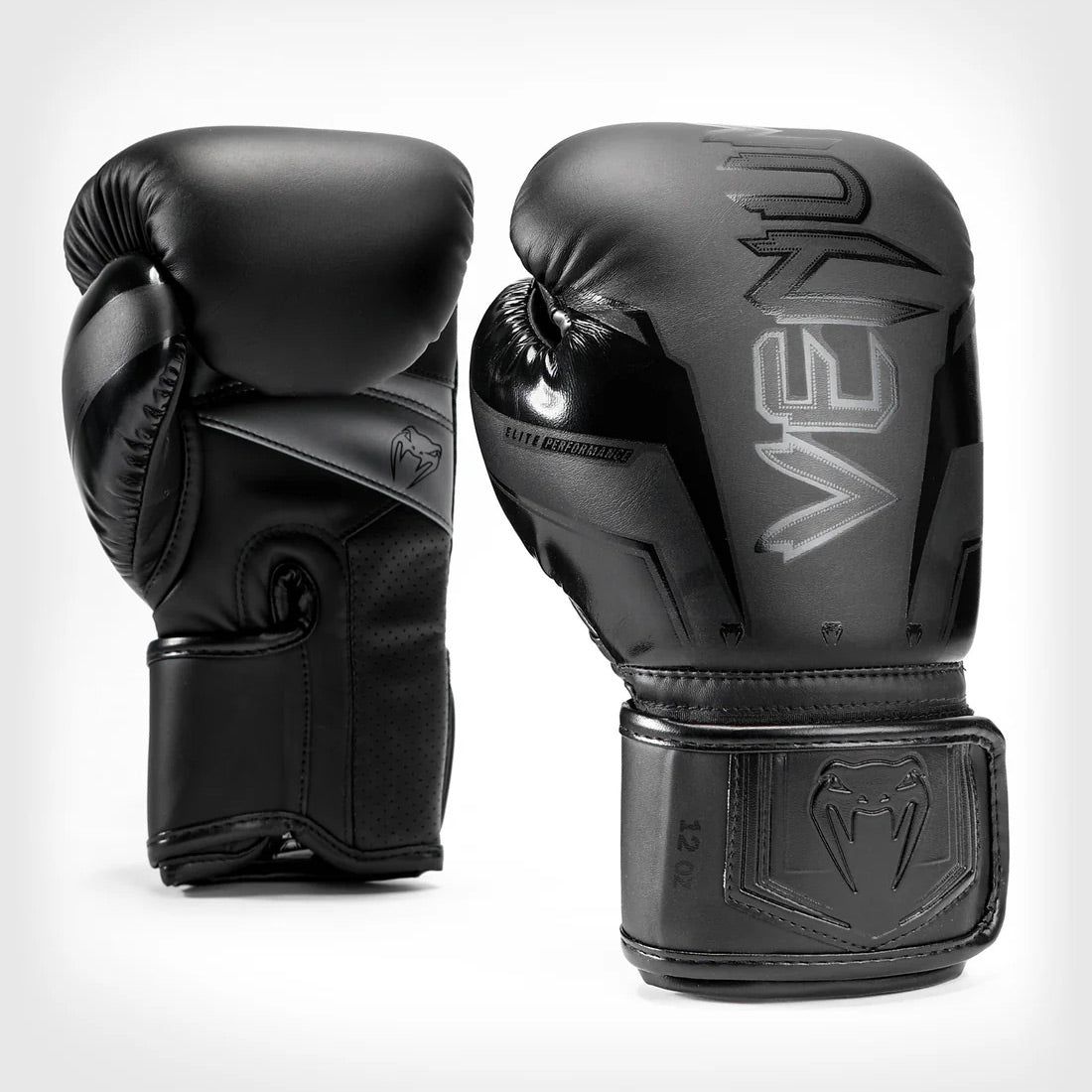 Venum Elite Evo Boxing Gloves - Black/Black - The Fight Club