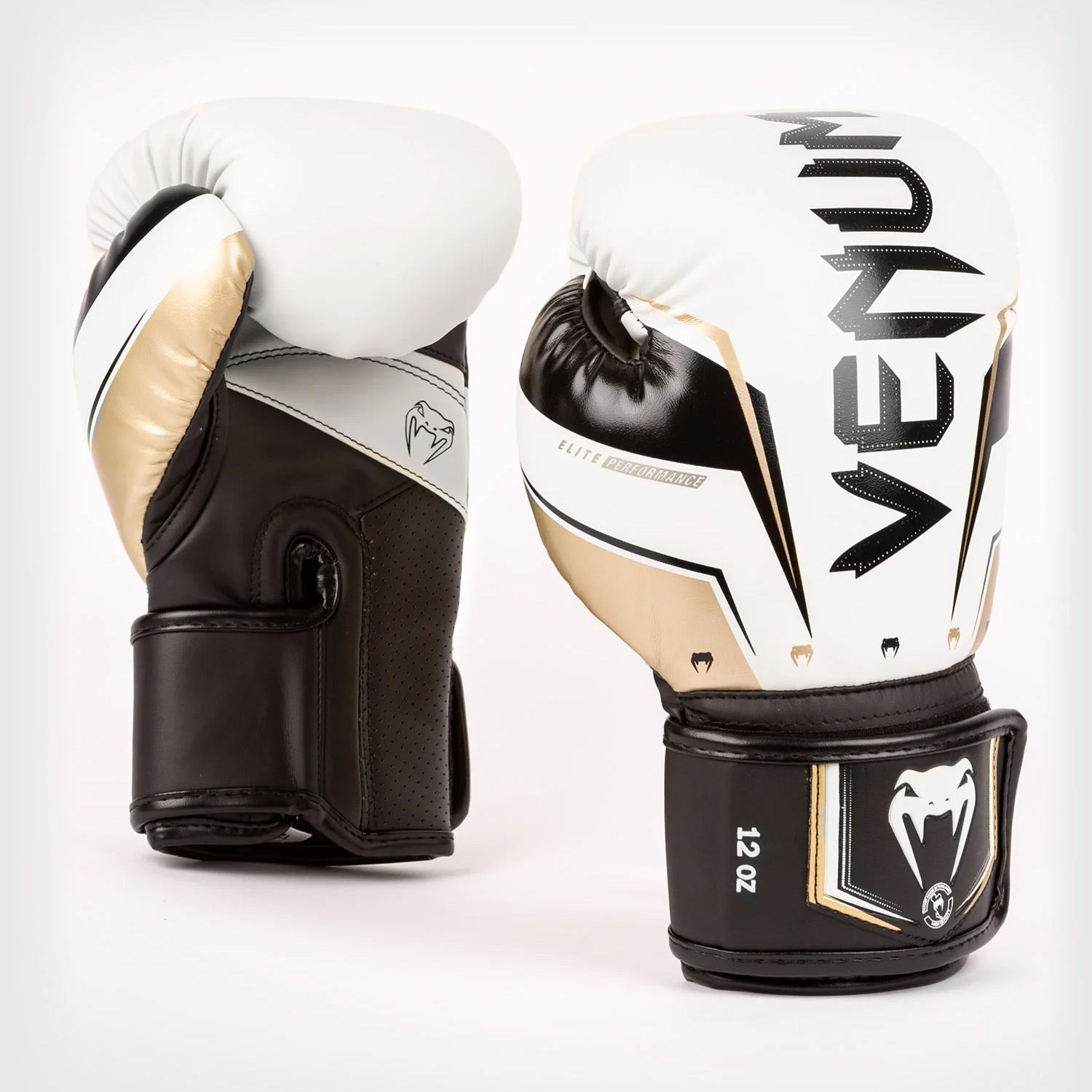 Venum Elite Evo Boxing Gloves White/Gold - The Fight Club