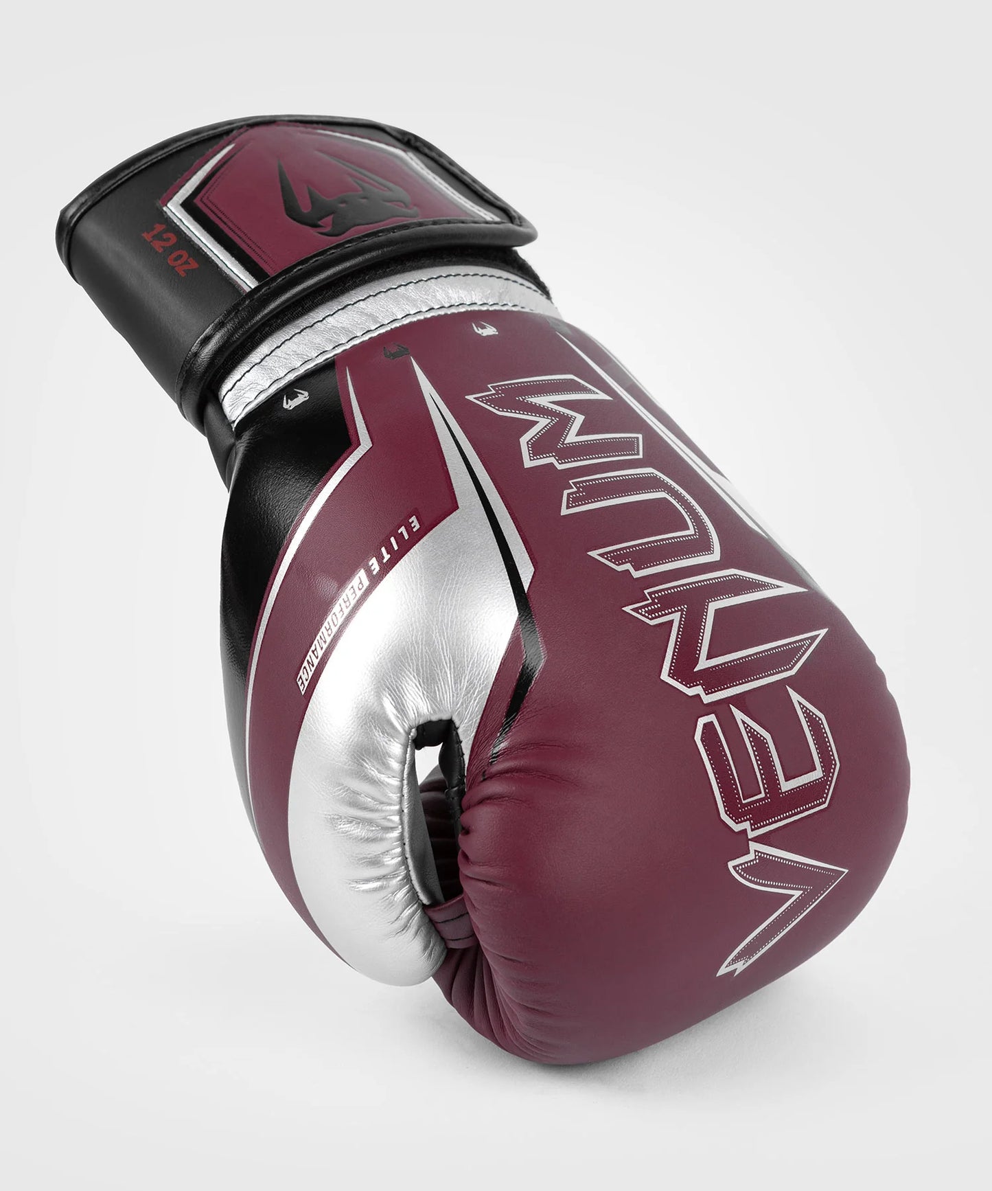 Venum Elite Evo Boxing Gloves - Burgundy/Silver - The Fight Club