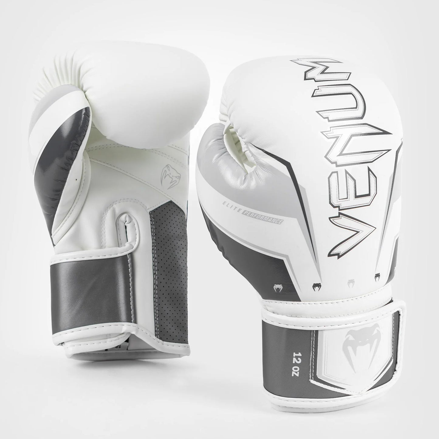 Venum Elite Evo Boxing Gloves - Grey/White - The Fight Club