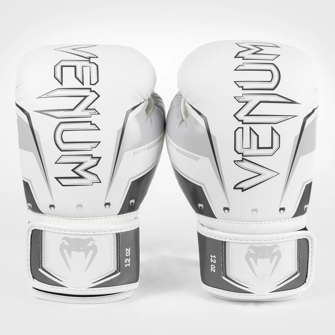 Venum Elite Evo Boxing Gloves - Grey/White - The Fight Club