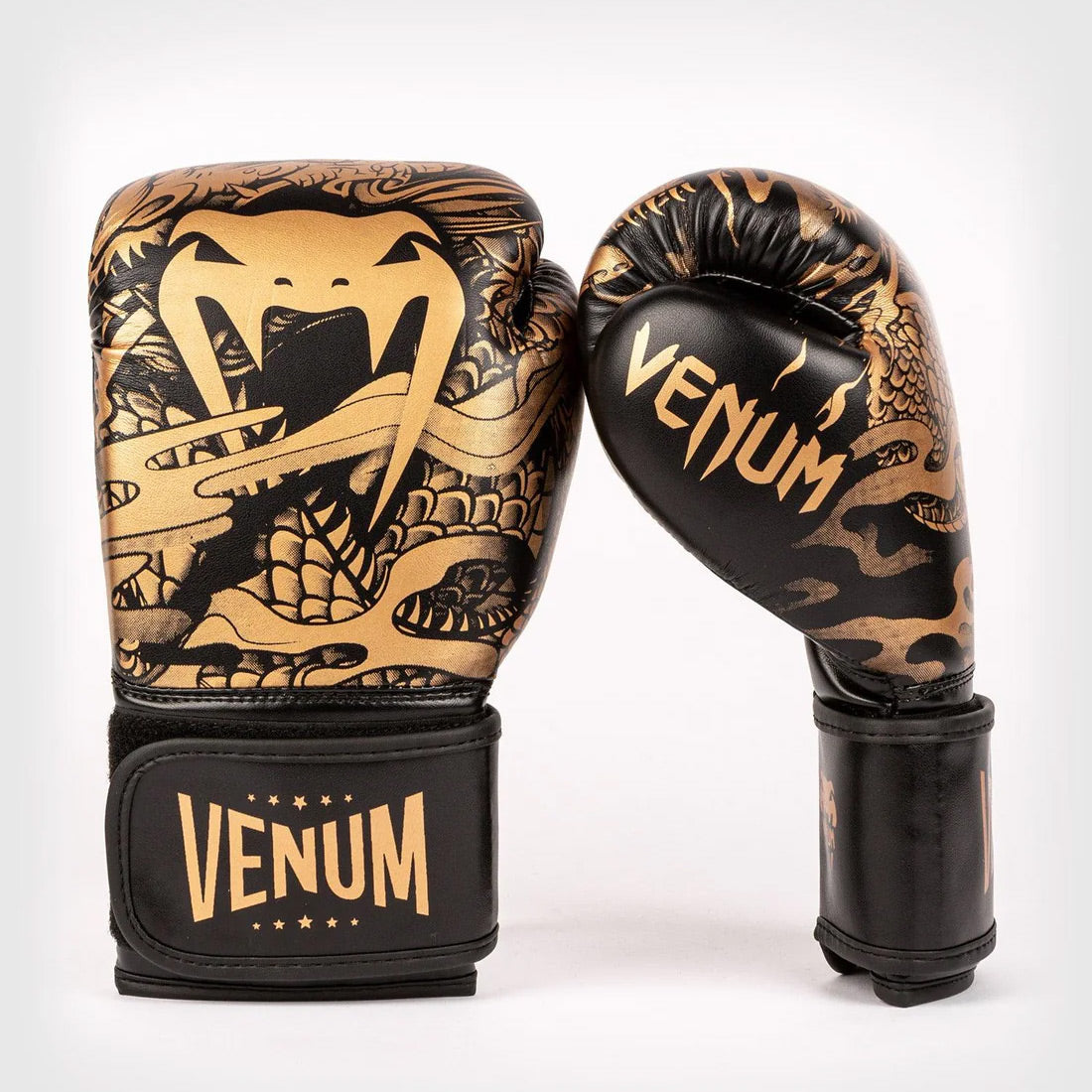 Venum Dragon's Flight Kids Boxing Gloves - Black/Bronze - The Fight Club