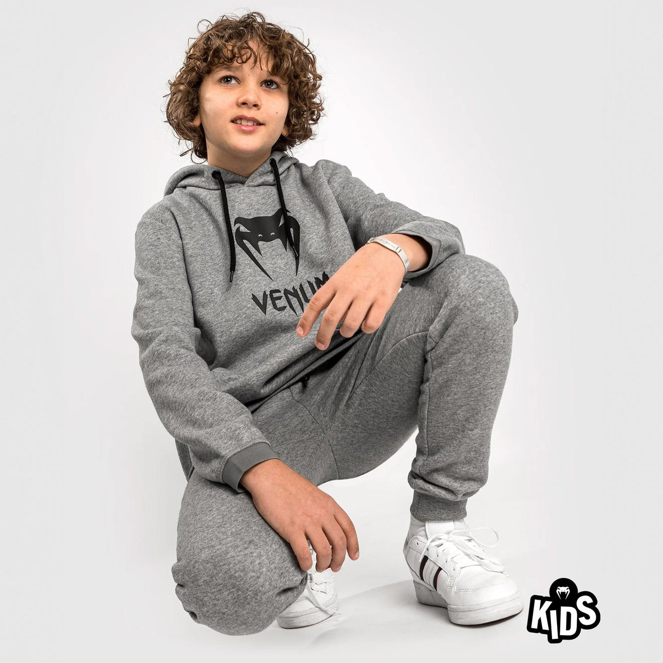 Venum Classic Kids Hoodie - Light Heather Grey - The Fight Club