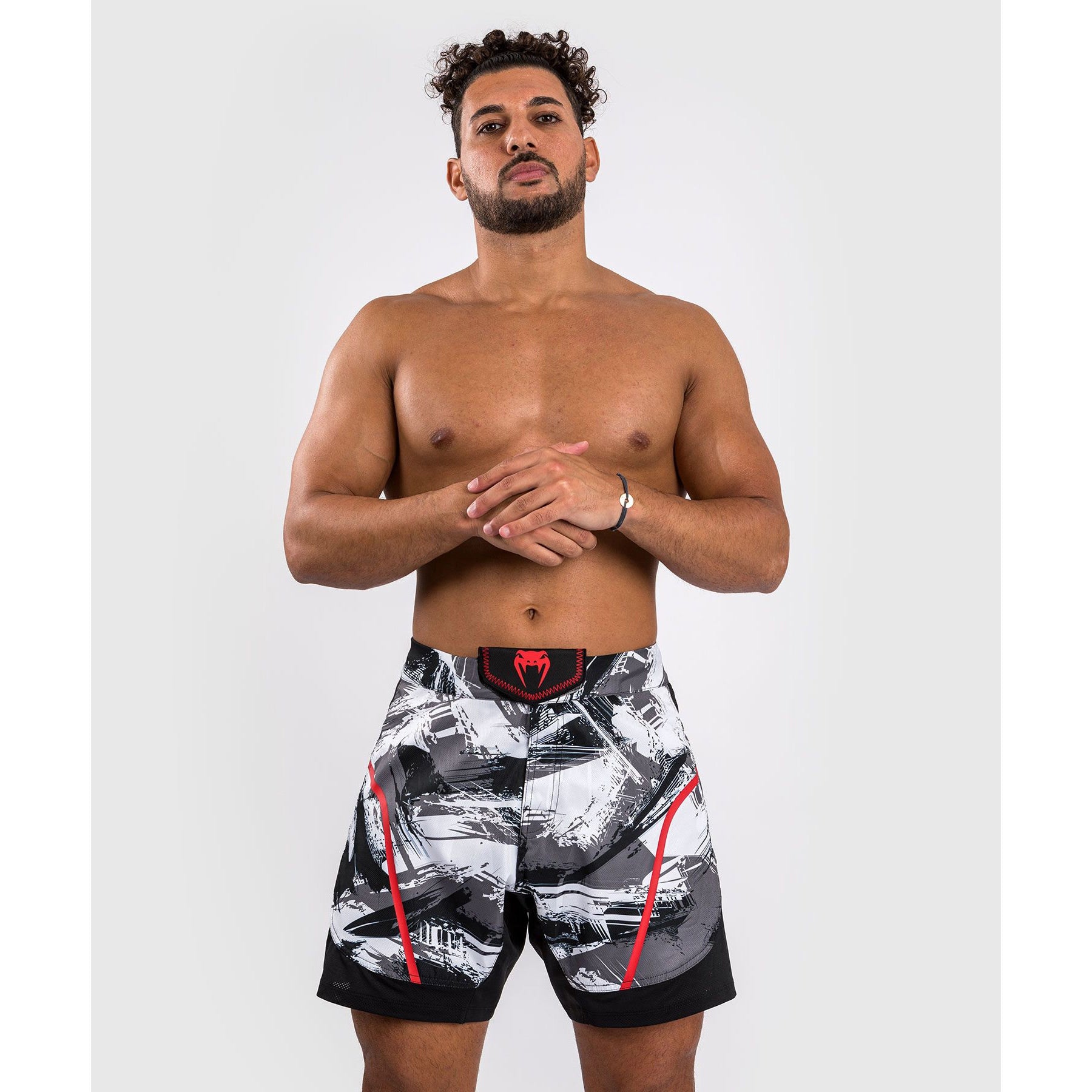 Venum Electron 3.0 Fight Shorts - Grey/Red - The Fight Club