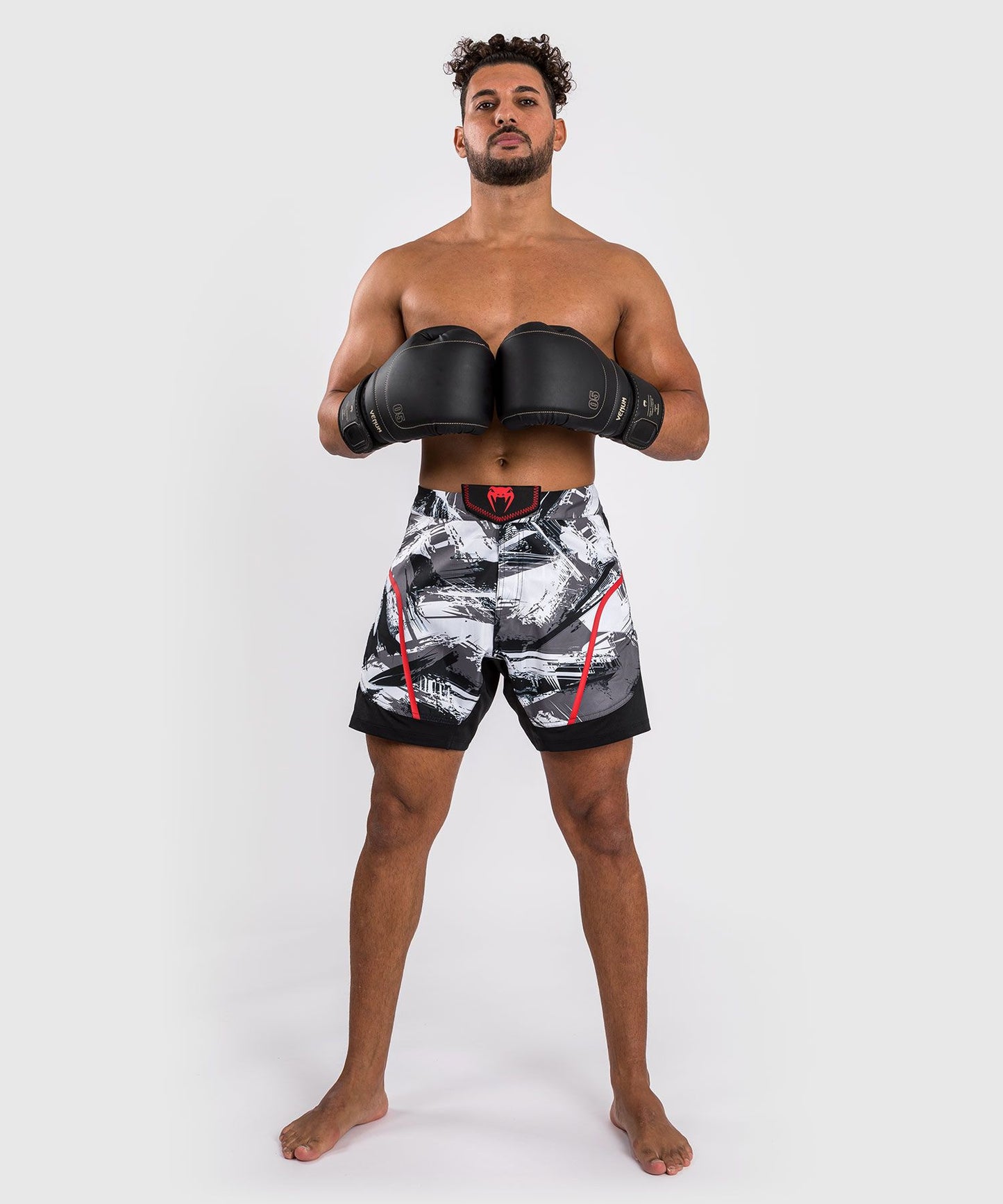 Venum Electron 3.0 Fight Shorts - Grey/Red - The Fight Club