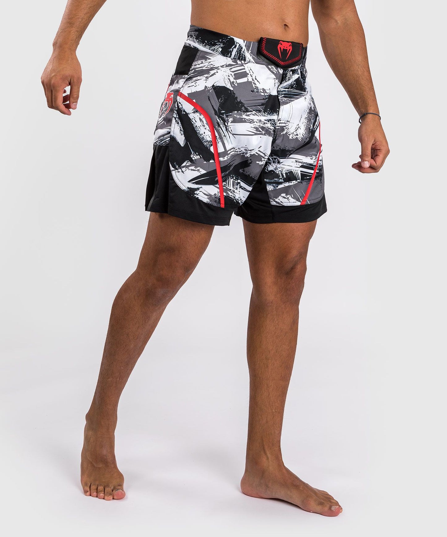 Venum Electron 3.0 Fight Shorts - Grey/Red - The Fight Club