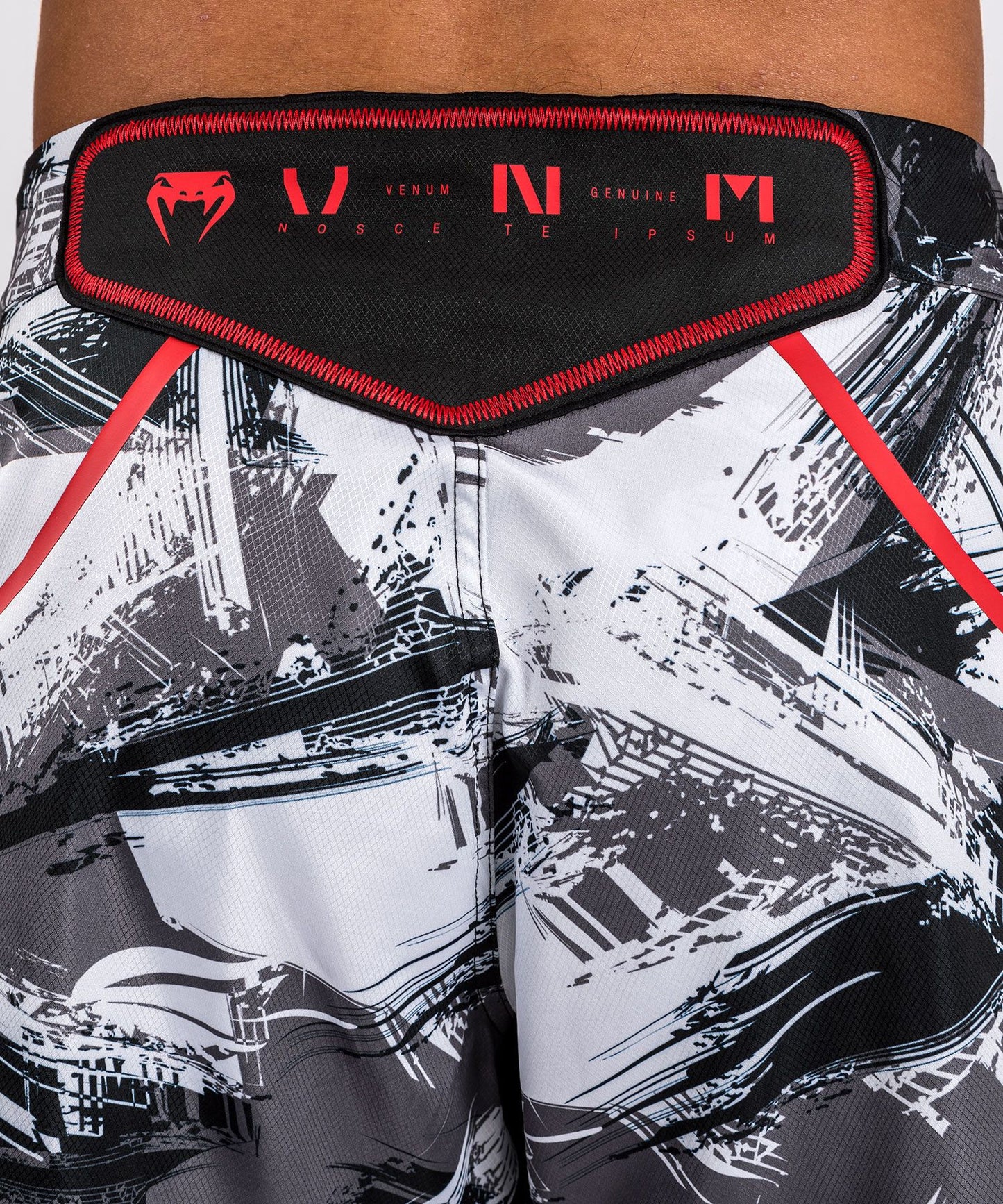 Venum Electron 3.0 Fight Shorts - Grey/Red - The Fight Club