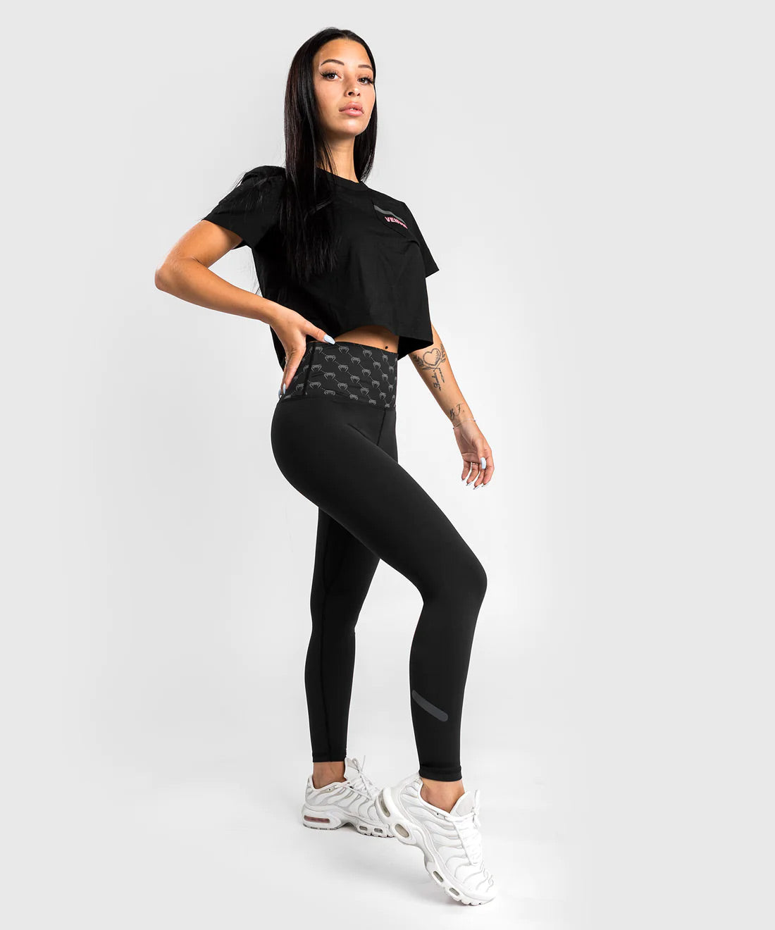 Venum Monogram 7/8 Leggings - Black/Pink Gold - The Fight Club