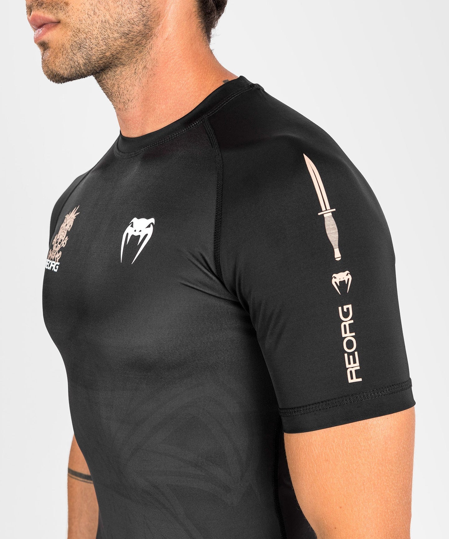 Venum Reorg Rash Guard - Black - The Fight Club