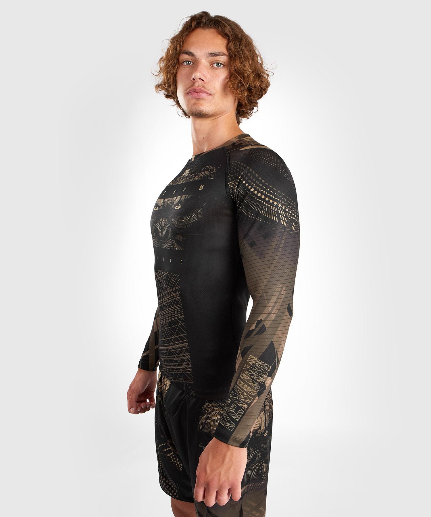 Venum Gorilla Jungle Rash Guard Long Sleeve - Black/Sand - The Fight Club