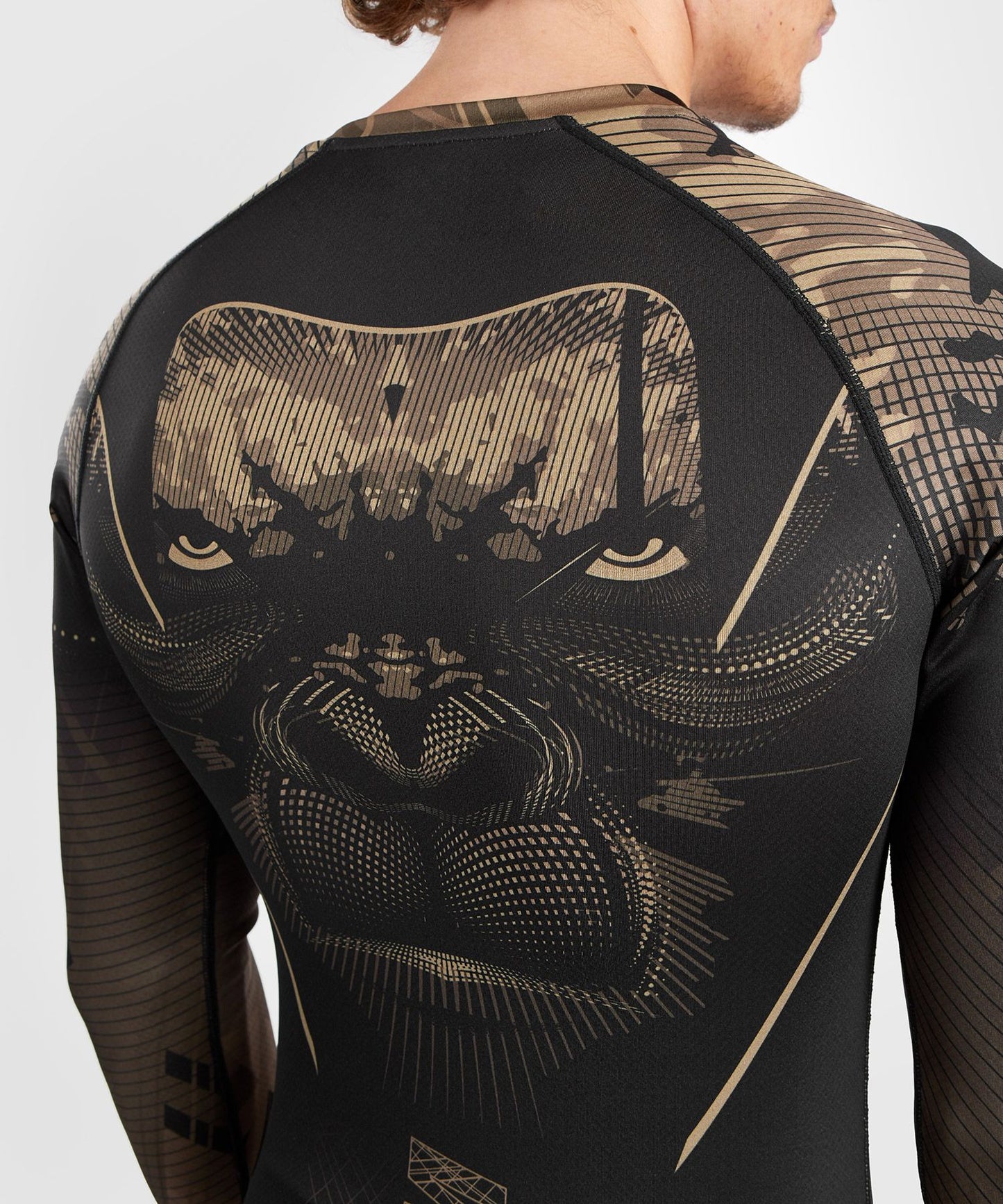 Venum Gorilla Jungle Rash Guard Long Sleeve - Black/Sand - The Fight Club