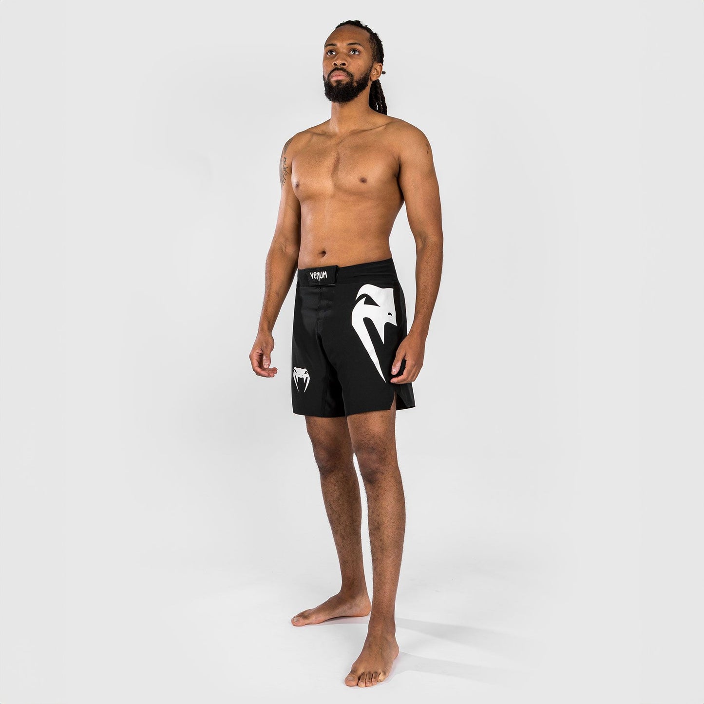 Venum Light 5.0 Fight Shorts - Black/White - The Fight Club