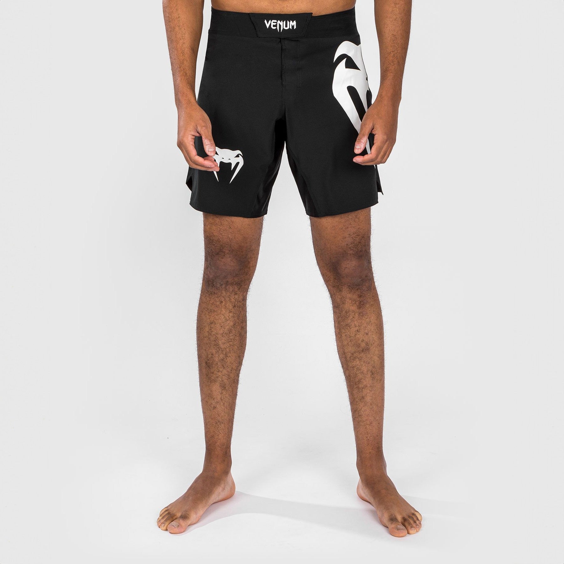 Venum Light 5.0 Fight Shorts - Black/White - The Fight Club