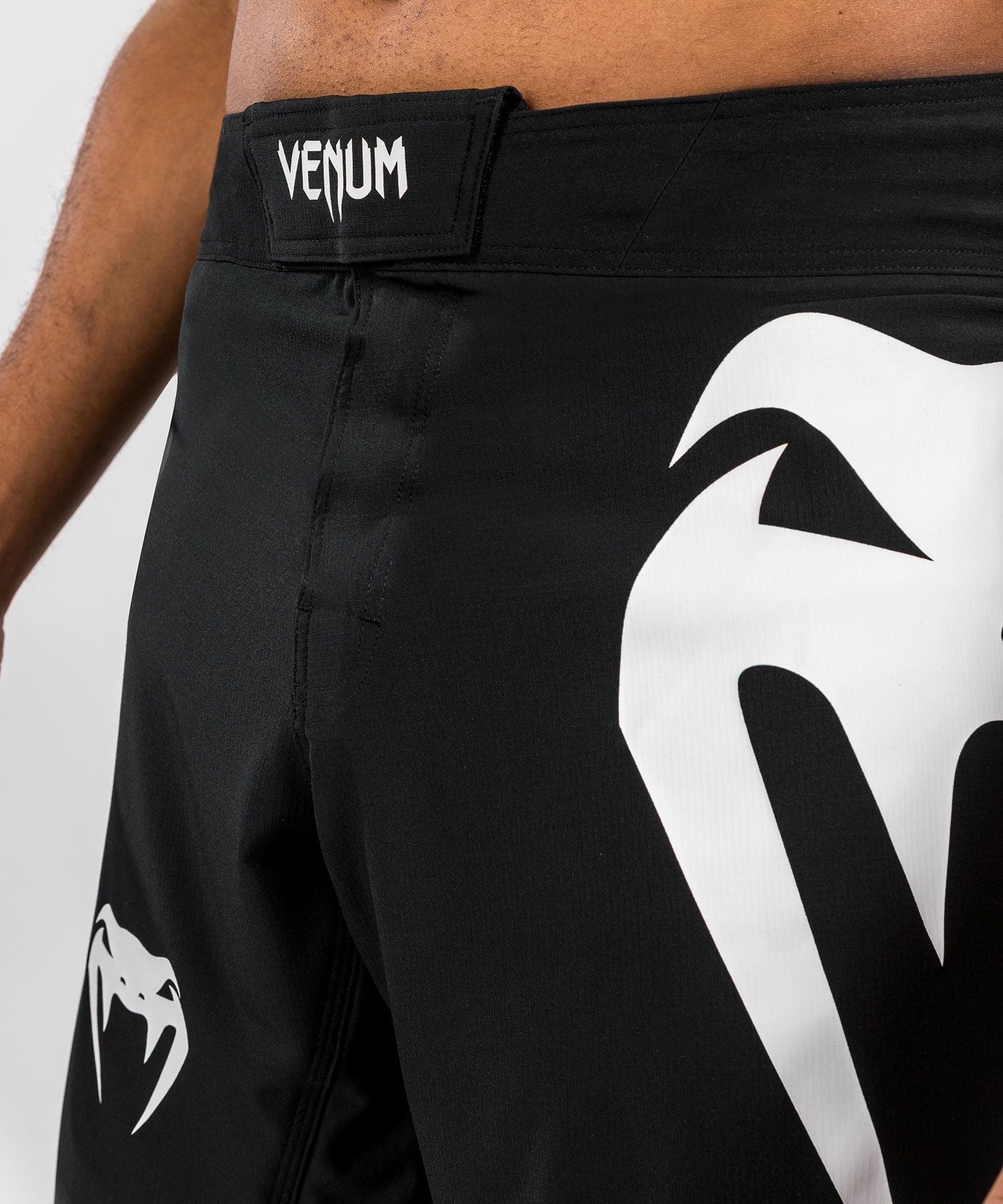 Venum Light 5.0 Fight Shorts - Black/White - The Fight Club