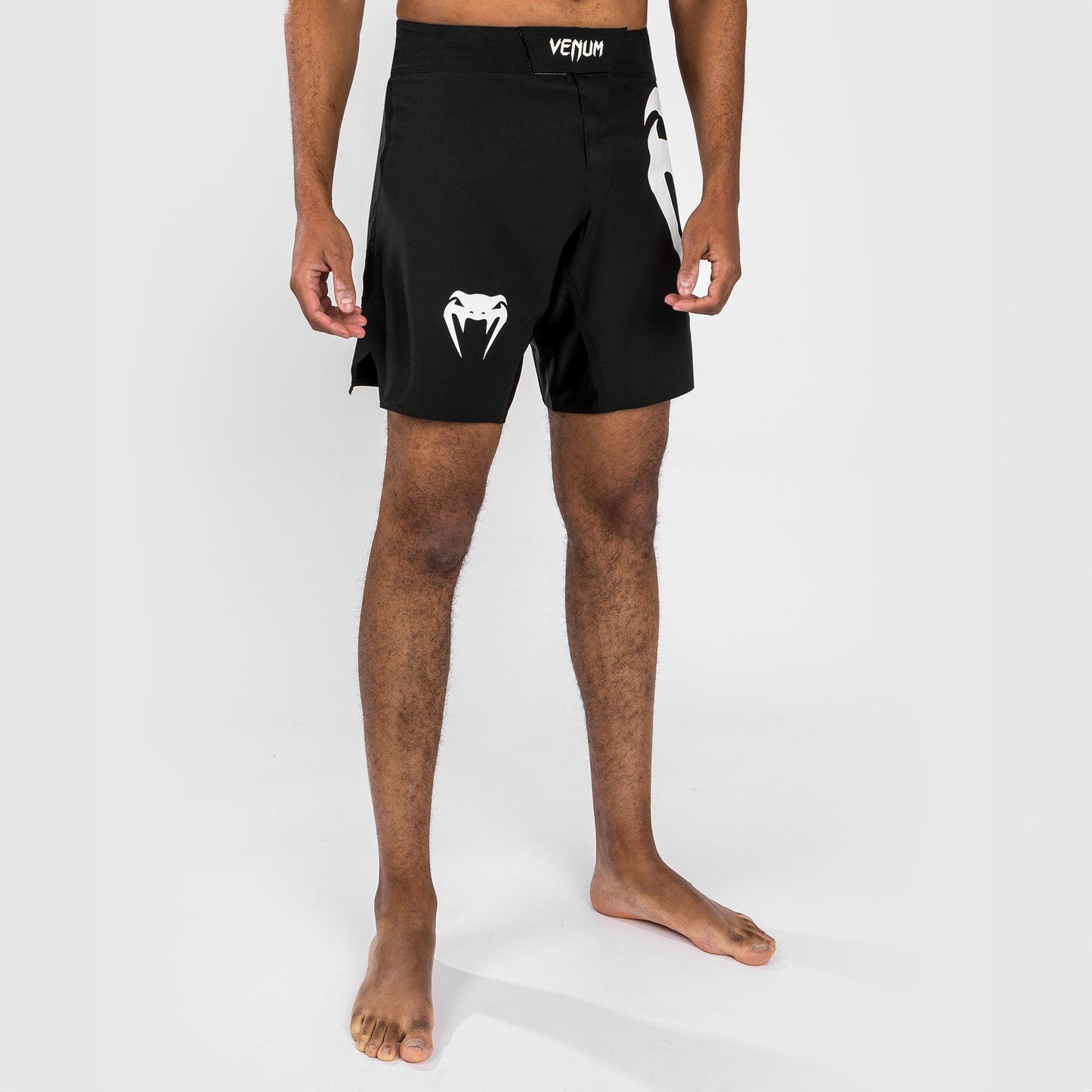 Venum Light 5.0 Fight Shorts - Black/White - The Fight Club