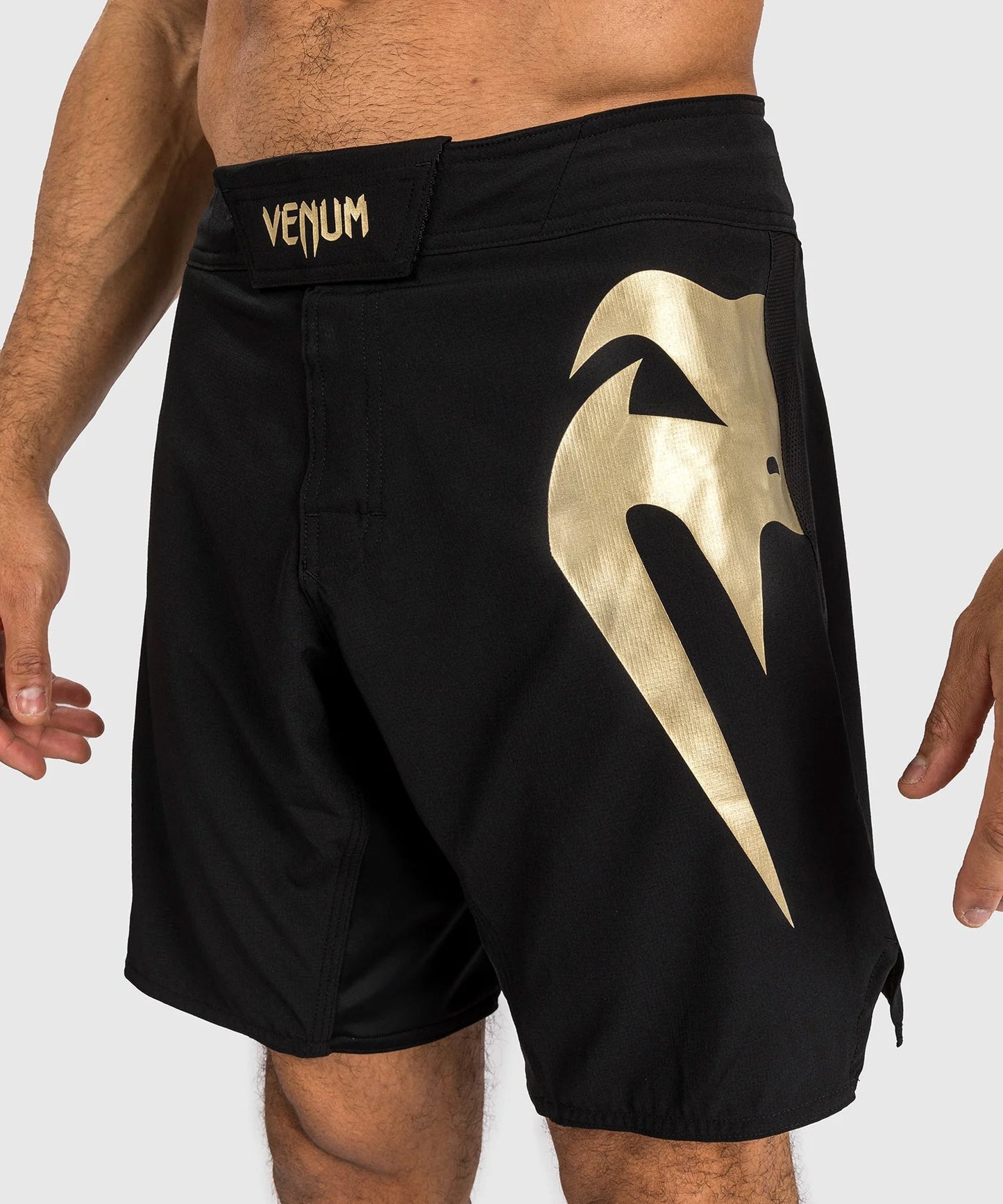 Venum Light 5.0 Fight Shorts - Black/Gold - The Fight Club