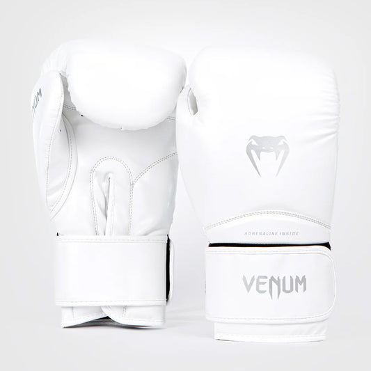 Venum Contender 1.5 Boxing Gloves - White/Silver - The Fight Club