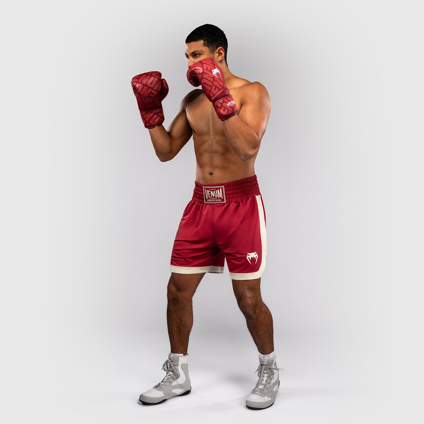 Venum Classic Boxing Shorts Ruby Red/Ivory - The Fight Club